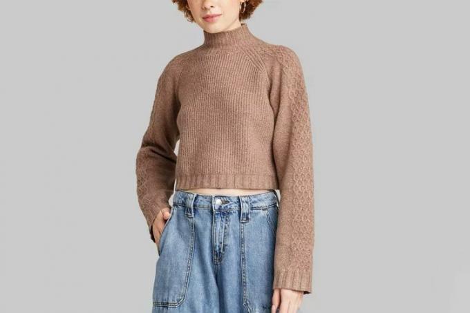 Target Wild Fable Γυναικείο πουλόβερ Mock Turtleneck Boxy πουλόβερ