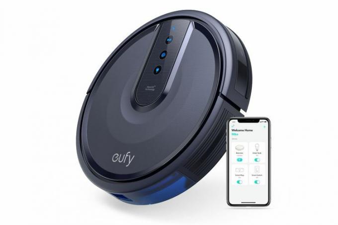 Ηλεκτρική σκούπα ρομπότ Anker eufy 25C με σύνδεση Wi-Fi, ιδανική για να μαζεύει τρίχες κατοικίδιων, ήσυχη, λεπτή