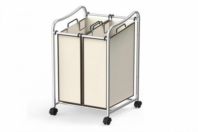 Amazon SimpleHouseware 2-Bag Heavy Duty Rolling Rolling Laundry Cart, Chrome