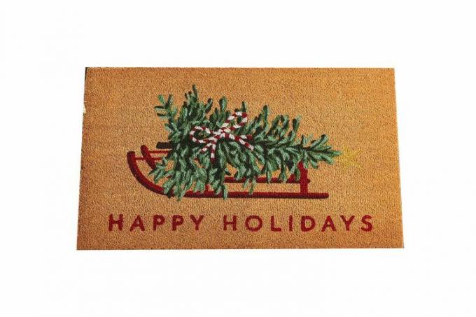 Pottery Barn Happy Holidays Sled Doormat