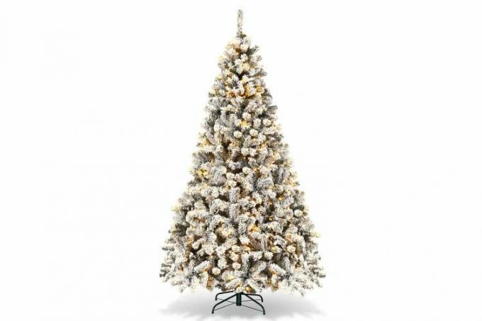 Target Costway Prelit 7,5 ποδιών Χριστουγεννιάτικο δέντρο Flocked Xmas Snowy Tree 450 Φώτα LED