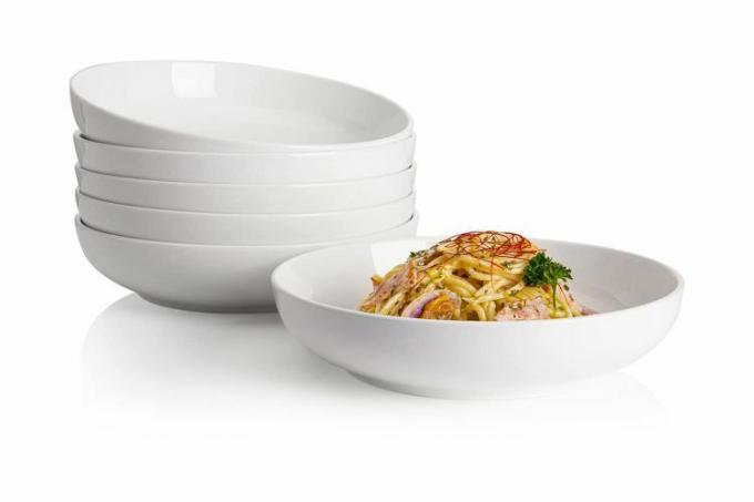 Amazon Prime Day Sweese Bowls, 22 Ounce Salad White Bowls σερβιρίσματος Σετ των 6