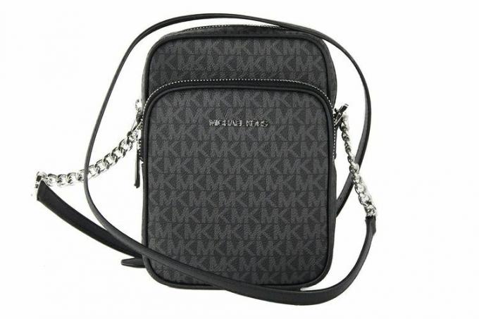 Black Friday Walmart Michael Kors Jet Set Travel Signature PVC με μεσαίο λογότυπο Chain Crossbody Flight Bag