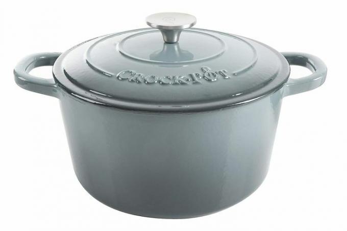 Amazon Crock Pot Artisan 5 Quart Εμαγιέ Μαντεμένιο Στρογγυλός Φούρνος Ολλανδίας, Γκρι σχιστόλιθος