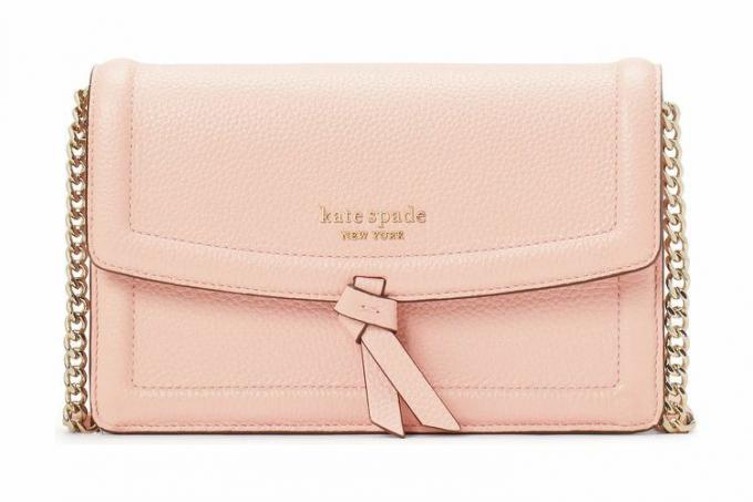 Nordstrom Rack Kate Spade δερμάτινη τσάντα χιαστί με βοτσαλωτό κόμπο