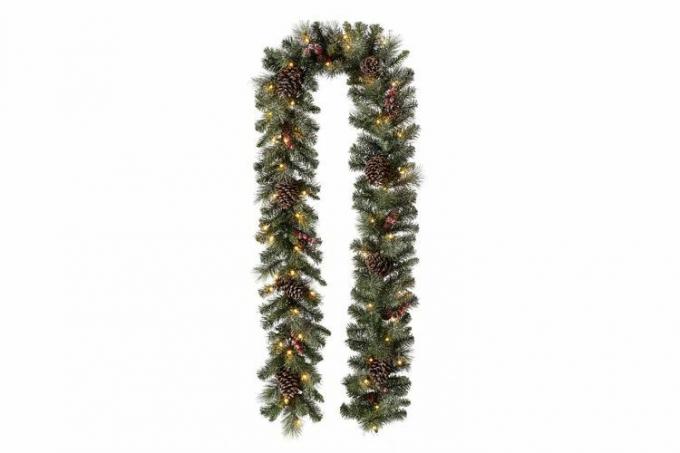 The Twillery Co. Ernberg 9-Foot Lighted Glittered Pine Cone Christmas Garland with Timer