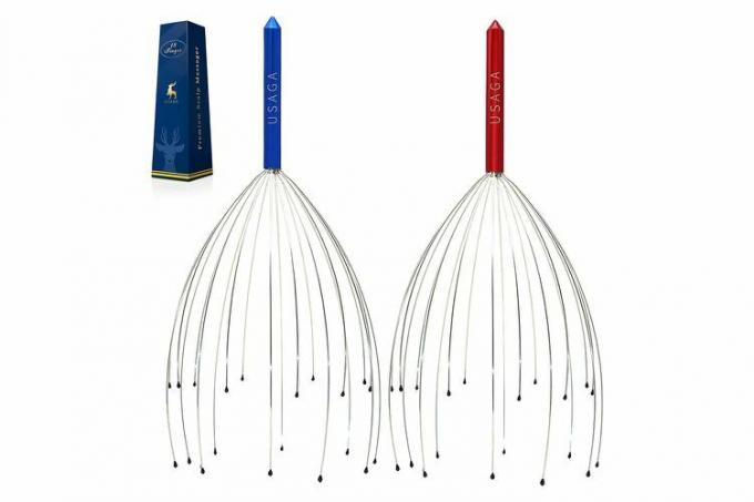 Amazon USAGA Head Scratcher, 20 Fingers Scalp Massager, Head Whisk Massager, Stocking Stuffers for Head Body Stress Relax [2-Pack] Ενημερωμένη έκδοση (Κόκκινο & Μπλε)